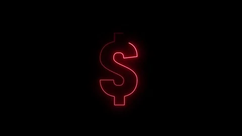 Neon dollar sign loop animation. glowing dollar icon symbol. Stock-Footage 321741335