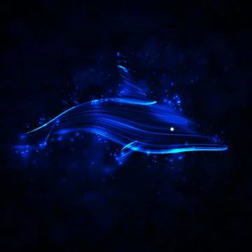 Neon dolphin Stock Illustration
