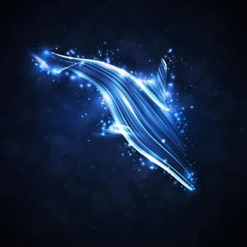 Neon dolphin Stock Illustration