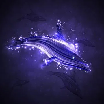 Neon dolphin Stock Illustration