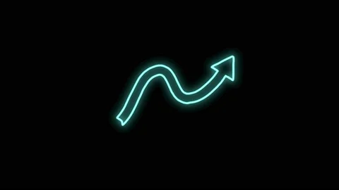 Neon doodle arrow 17 Stock Footage 230123489