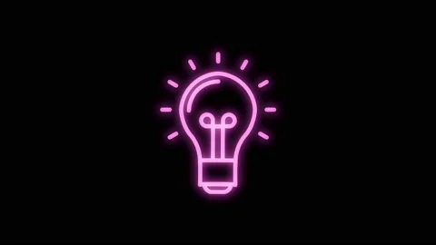 Neon doodle Lightblub 43 Stock Footage 230123531
