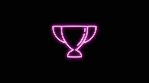 Neon doodle Trophy 31 Stock Footage 229682872