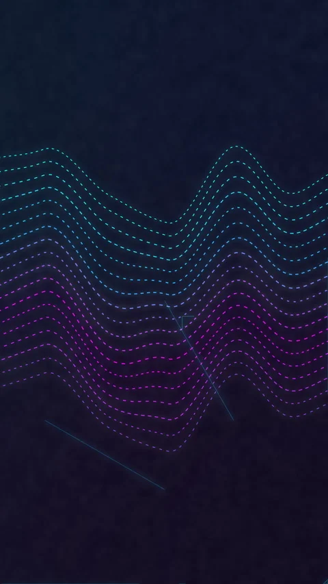 Neon dot wave loop audio visualizer animation on dark background Stock Footage 346639671