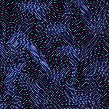 Neon dots abstract background. Dotted wavy backdrop. Vector template for yo.. Illustrazione stock
