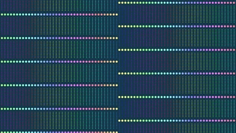 Neon dots pattern with rainbow color on blue gradient Stock Footage 230068397