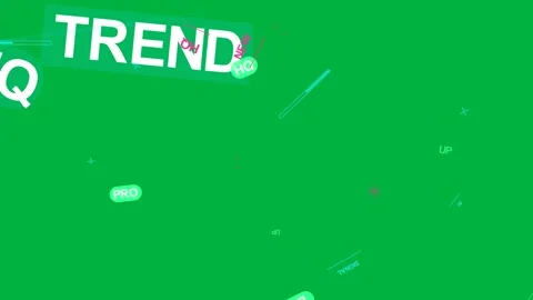Neon dots starting cyan TREND sliding badges orbiting scattering on transparent Stock Footage 333630466
