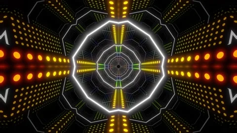 Neon Dots Tunnel Background Stock-Footage 201150078