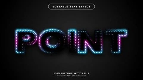 Neon Dotted Editable Text Effect Stock Illustration