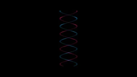 Neon Double Helix Light Trails Seamless Loop Stock Footage 342443075