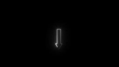 Neon Down arrow icon animated video Stock Footage 290915377