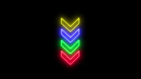 Neon down arrows stream colorful motion Stock Footage 328385438