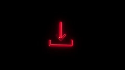 Neon download icon, arrow down icon arrows direction icon animated video Stock Footage 295289053