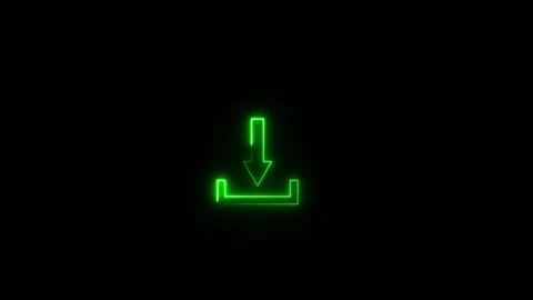 Neon download icon, arrow down icon arrows direction icon animated video Stock Footage 295289064