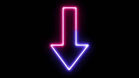 Neon Downward Arrow Animation for Navigation and Directional Effects Video stock 317803336