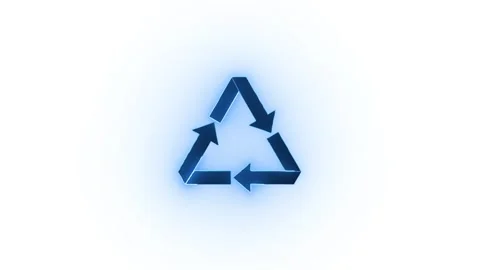 Neon Draw Recycle icon Stock Footage 306030567