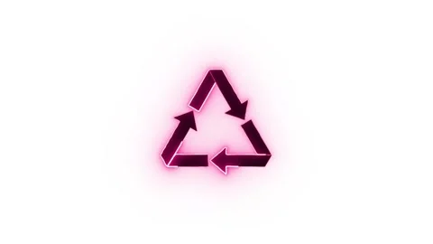 Neon Draw Recycle icon Stock Footage 306030568