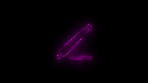 Neon draw solid icon glowing black background animation Stock Footage 289473841