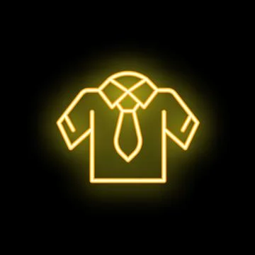 Neon dress code sign showing shirt and tie 스톡 일러스트