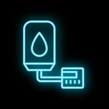 Neon drip irrigation system icon for smart farming technology 스톡 일러스트