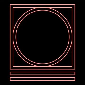 Neon drum drying in machine delicate mode Clothes care symbols Washing conc.. Stock Illustration