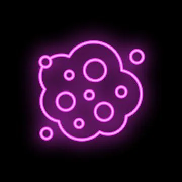 Neon dust cloud icon glowing in the dark Stock Illustration