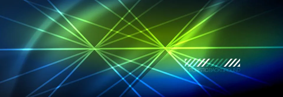 Neon dynamic beams vector abstract wallpaper background. Wallpaper background Stockillustratie