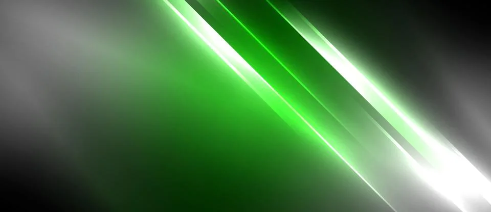 Neon dynamic diagonal light rays background. Techno digital geometric concept 스톡 일러스트