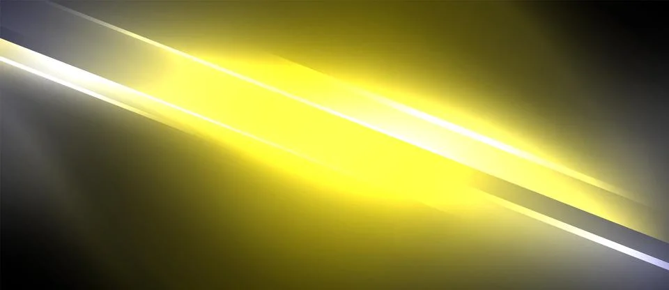 Neon dynamic diagonal light rays background. Techno digital geometric concept Stock Illustration