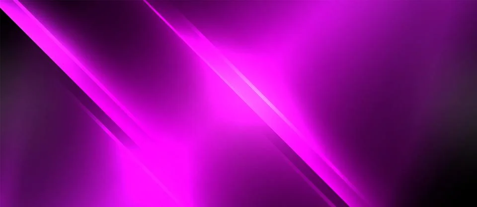 Neon dynamic diagonal light rays background. Techno digital geometric concept Stock Illustration