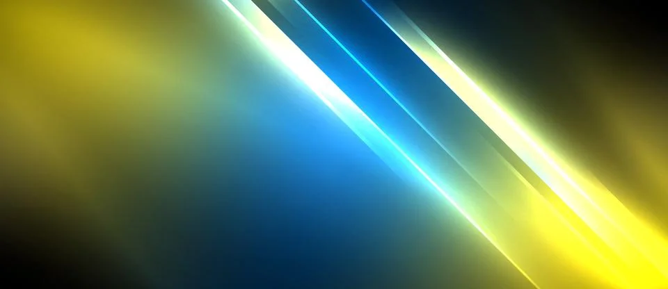 Neon dynamic diagonal light rays background. Techno digital geometric concept 스톡 일러스트