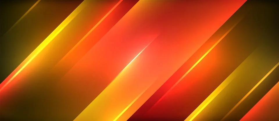 Neon dynamic diagonal light rays background. Techno digital geometric concept Stock Illustration