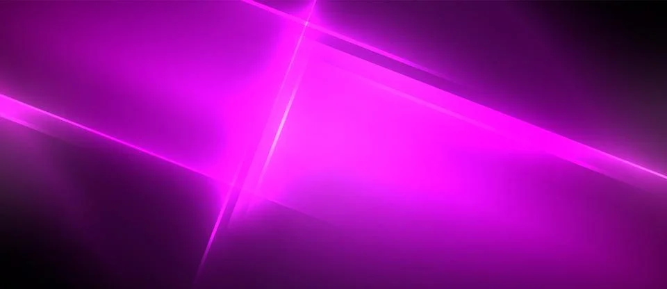 Neon dynamic diagonal light rays background. Techno digital geometric concept Stock Illustration