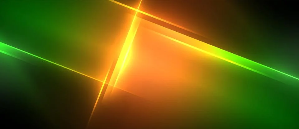 Neon dynamic diagonal light rays background. Techno digital geometric concept 스톡 일러스트