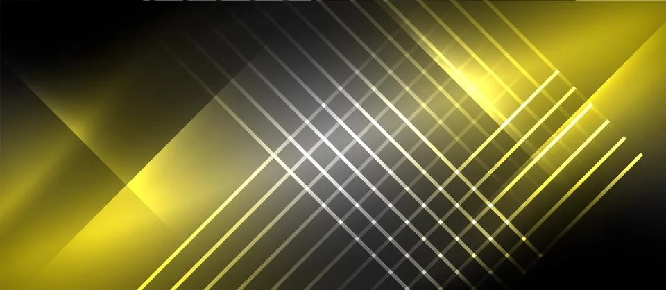 Neon dynamic diagonal light rays background. Techno digital geometric concept 스톡 일러스트