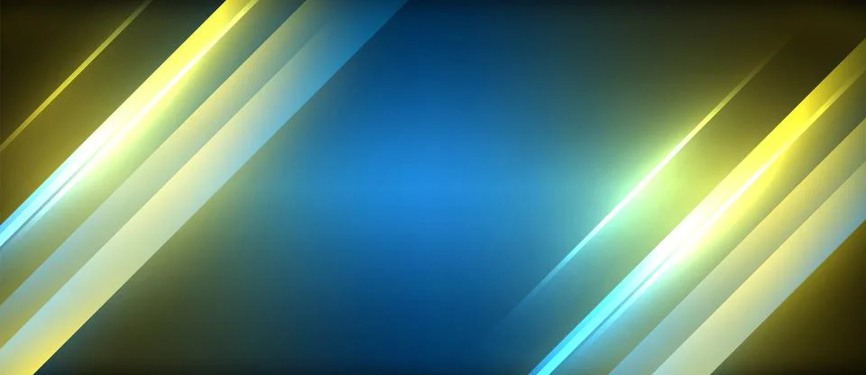 Neon dynamic diagonal light rays background. Techno digital geometric concept 스톡 일러스트
