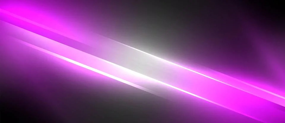 Neon dynamic diagonal light rays background. Techno digital geometric concept 스톡 일러스트