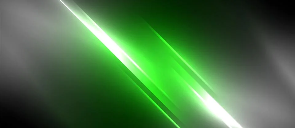 Neon dynamic diagonal light rays background. Techno digital geometric concept Stock Illustration