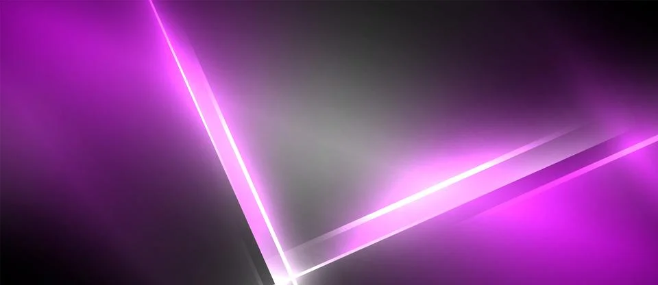 Neon dynamic diagonal light rays background. Techno digital geometric concept 스톡 일러스트