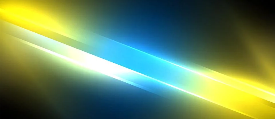 Neon dynamic diagonal light rays background. Techno digital geometric concept 스톡 일러스트