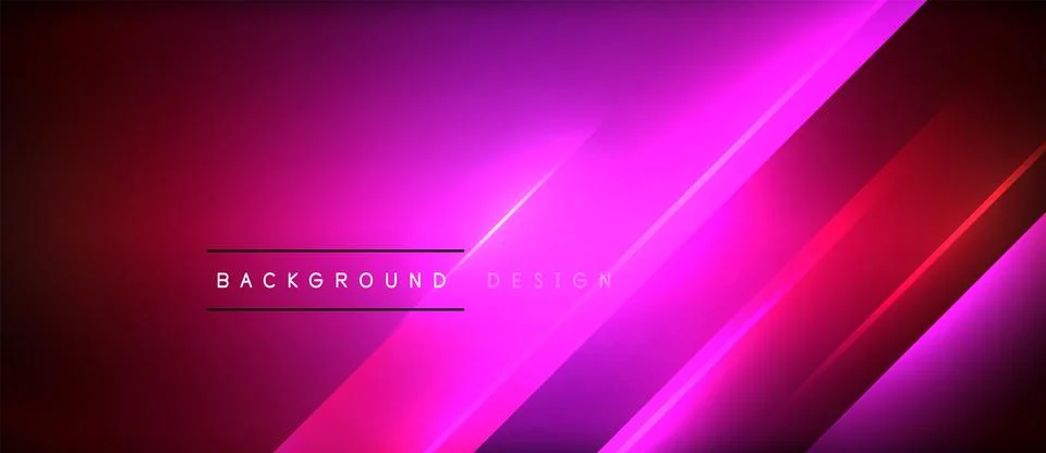 Neon dynamic diagonal light rays background. Techno digital geometric concept Stock Illustration