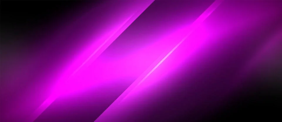 Neon dynamic diagonal light rays background. Techno digital geometric concept Stock Illustration