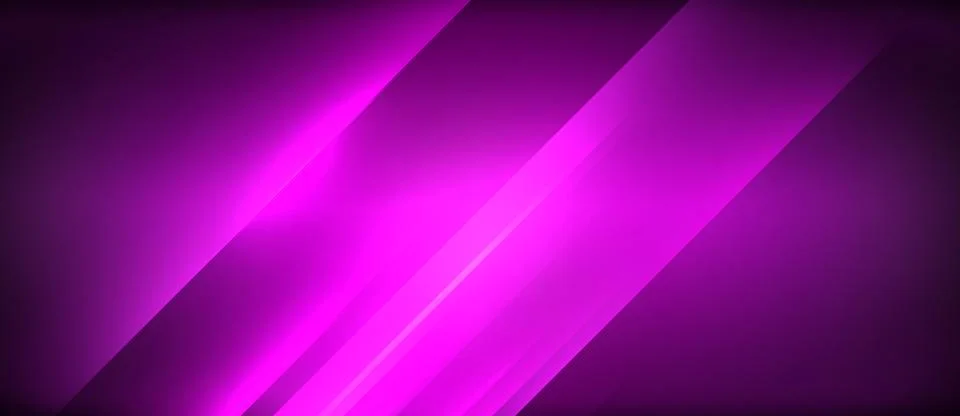 Neon dynamic diagonal light rays background. Techno digital geometric concept Stock Illustration