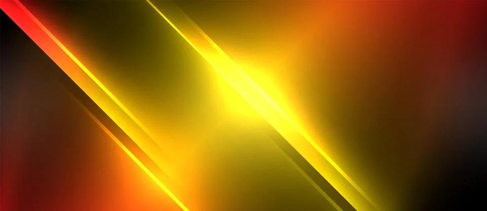 Neon dynamic diagonal light rays background. Techno digital geometric concept Stock Illustration