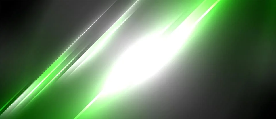 Neon dynamic diagonal light rays background. Techno digital geometric concept Stock Illustration