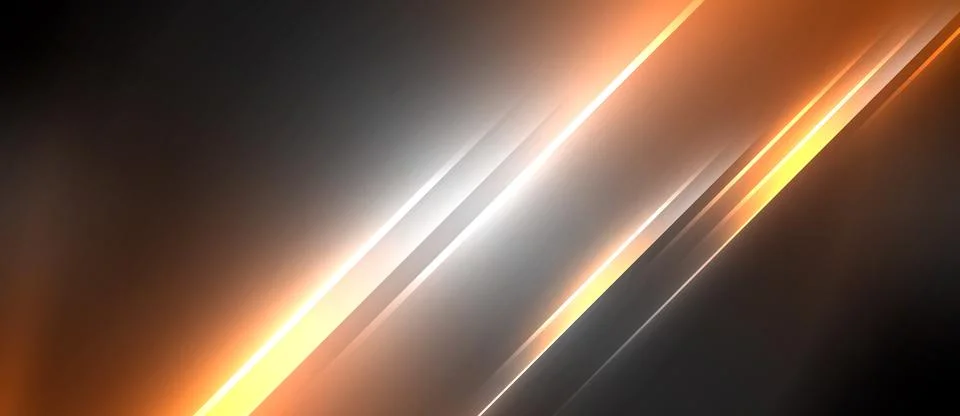 Neon dynamic diagonal light rays background. Techno digital geometric concept Stock Illustration