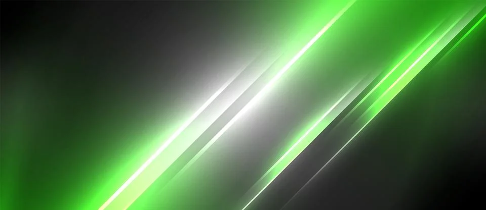 Neon dynamic diagonal light rays background. Techno digital geometric concept 스톡 일러스트