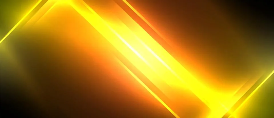 Neon dynamic diagonal light rays background. Techno digital geometric concept 스톡 일러스트