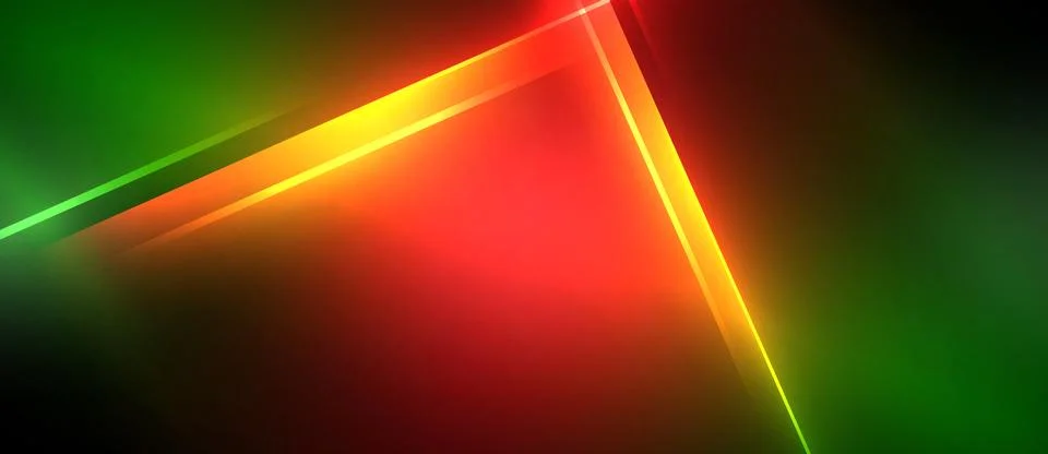 Neon dynamic diagonal light rays background. Techno digital geometric concept Stock Illustration