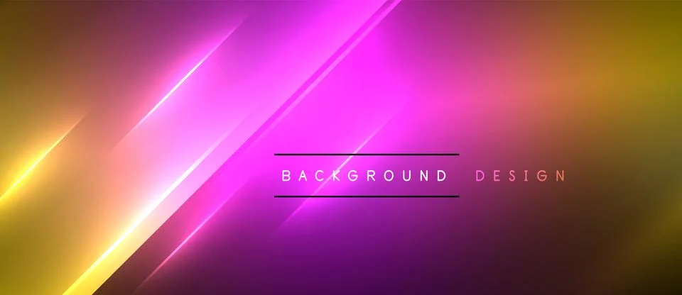 Neon dynamic diagonal light rays background. Techno digital geometric concept Stock Illustration